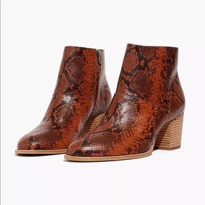 MADEWELL SNAKESKIN BOOTS (never worn)